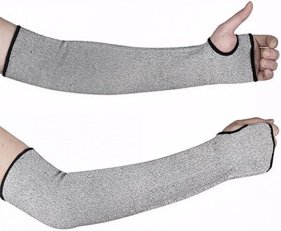 Arm protector sleeve in grey fabric for sports safety and arm comfort
