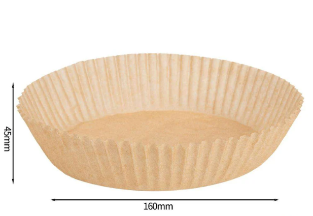airfryer bakpapier rond 50 stuks – 160 x 45 mm