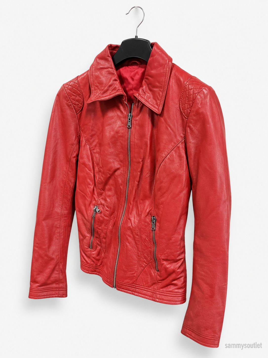 red women's leather look coat – lot of 500 pieces
