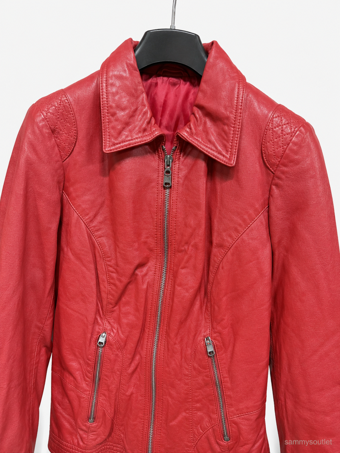 red women's leather look coat – lot of 500 pieces