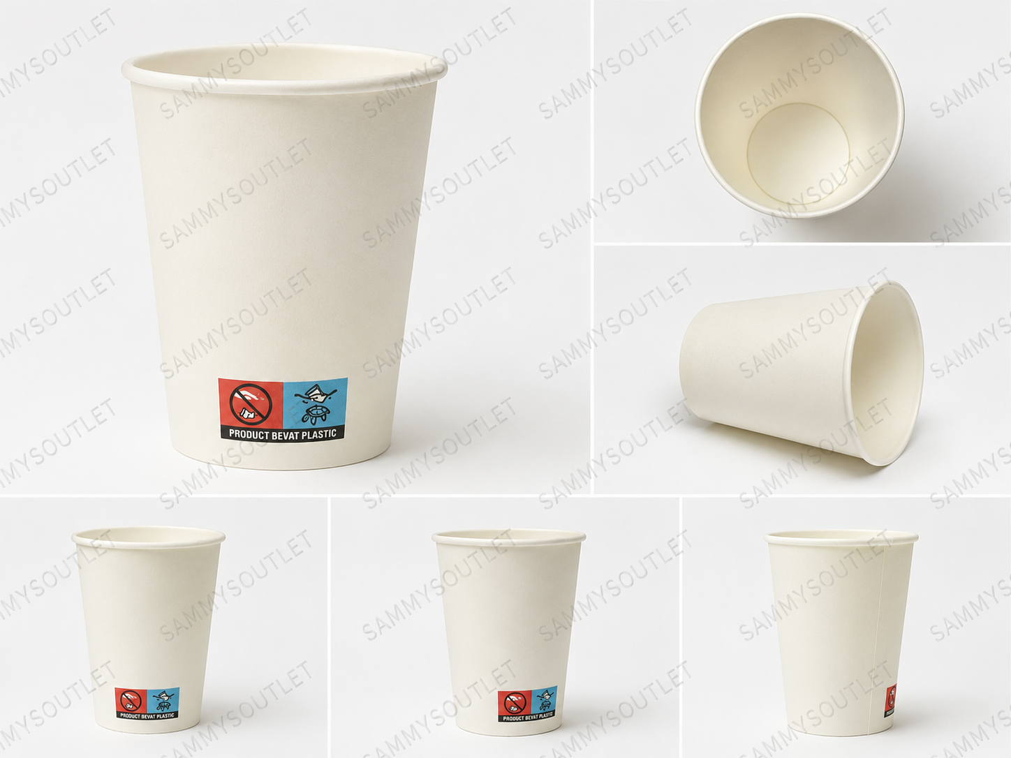 witte papieren bekers / koffiebekers grote partij 100 stucks
